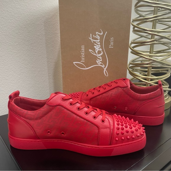 Christian Louboutin Louis Junior Spikes Orlato Red 44.5 - Picture 5 of 8